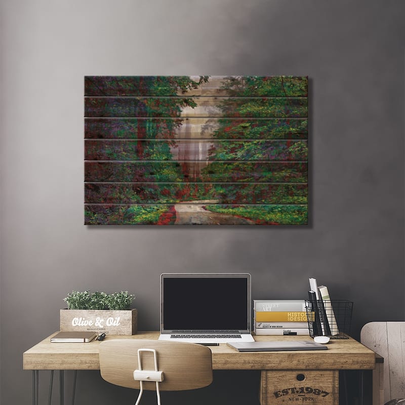 Redwoods I Print On Wood by Lisa Robinson - Multi-Color