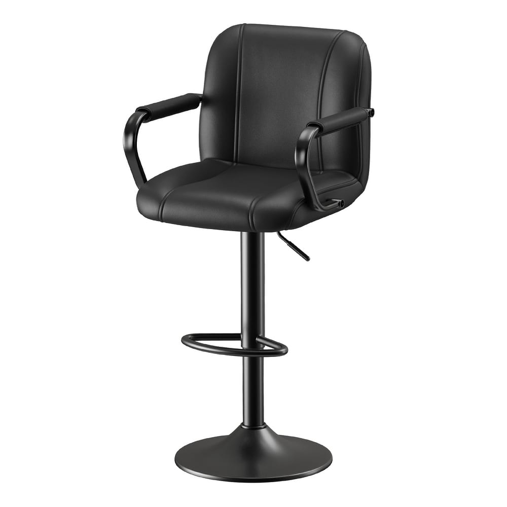 Swivel Bar Stools with Back Support - Adjustable Height Counter Stools for Kitchen Island & Home Bar