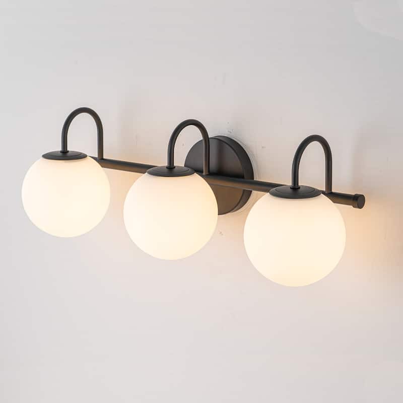 3/4-Light Dimmable Modern Bathroom Light Fixture with Frosted Glass