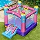 preview thumbnail 1 of 15, 3-in-1 Princess Theme Inflatable Castle without Blower - 104.5" x 131.5" x 98.5"(L x W x H)  104.5" x 131.5" x 98.5"(L x W x H)