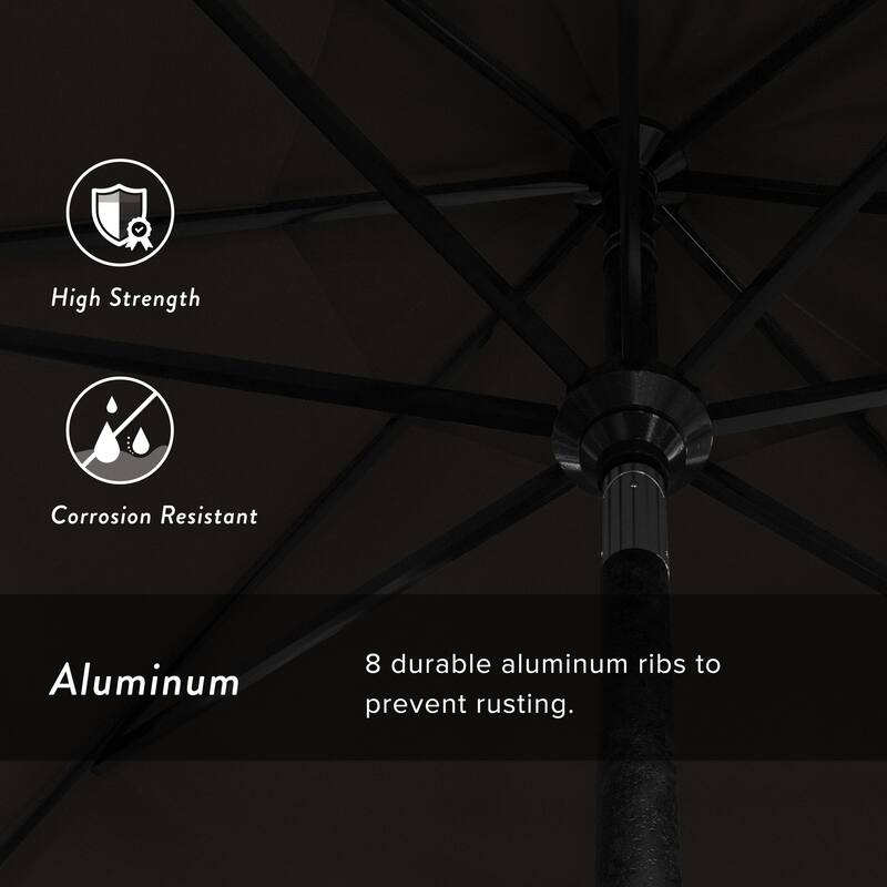 California Umbrella 11' Rd Golden State Series Patio Umbrella Black Aluminum Frame Crank Lift Collar Tilt Pacifica