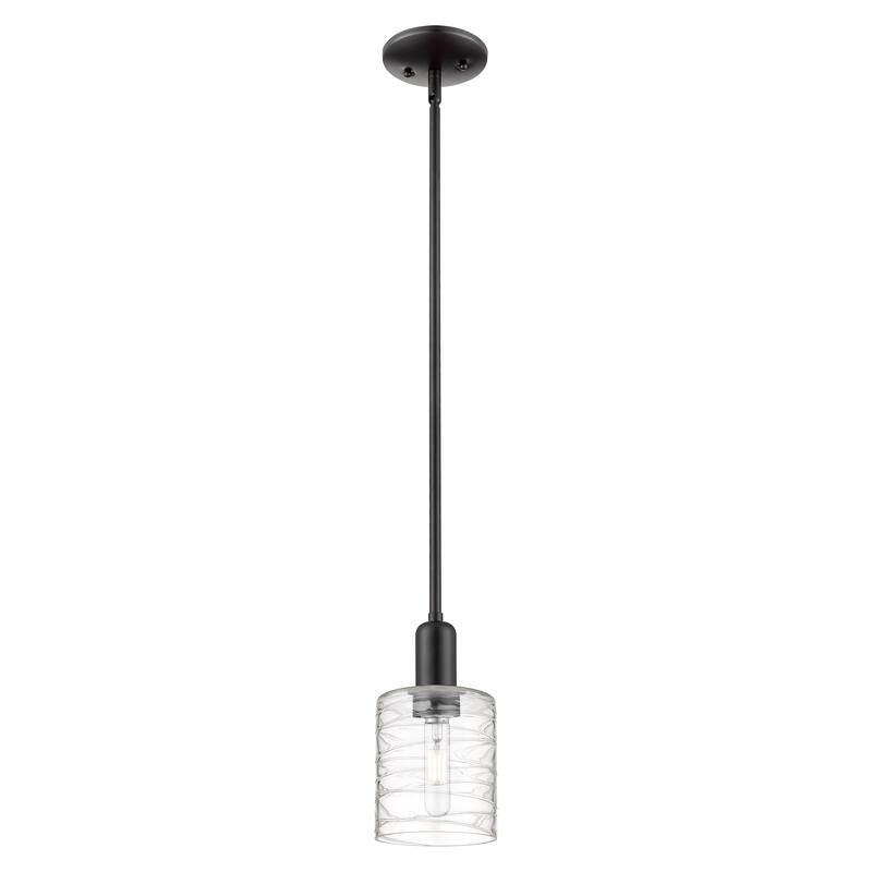 Innovations Lighting Endless Possibilities Arcadia - Cobbleskill - 1 Light 5" Stem Hung Mini Pendant - Deco Swirl/Matte Black