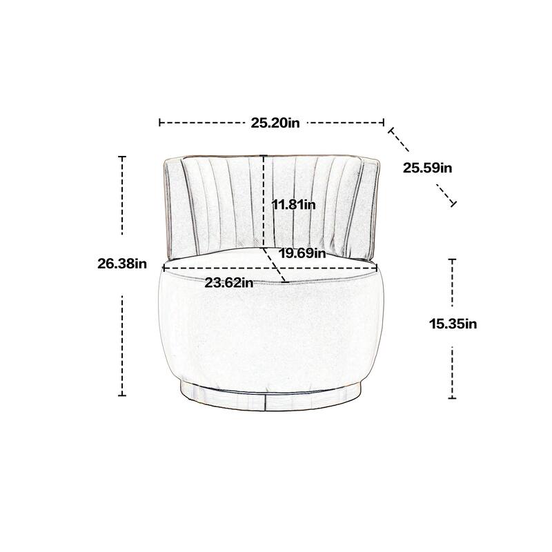 360 Degree Swivel Cuddle Barrel Accent Sofa Chairs for All Kinds of Places - 25.20'' x 25.59'' x26.38''