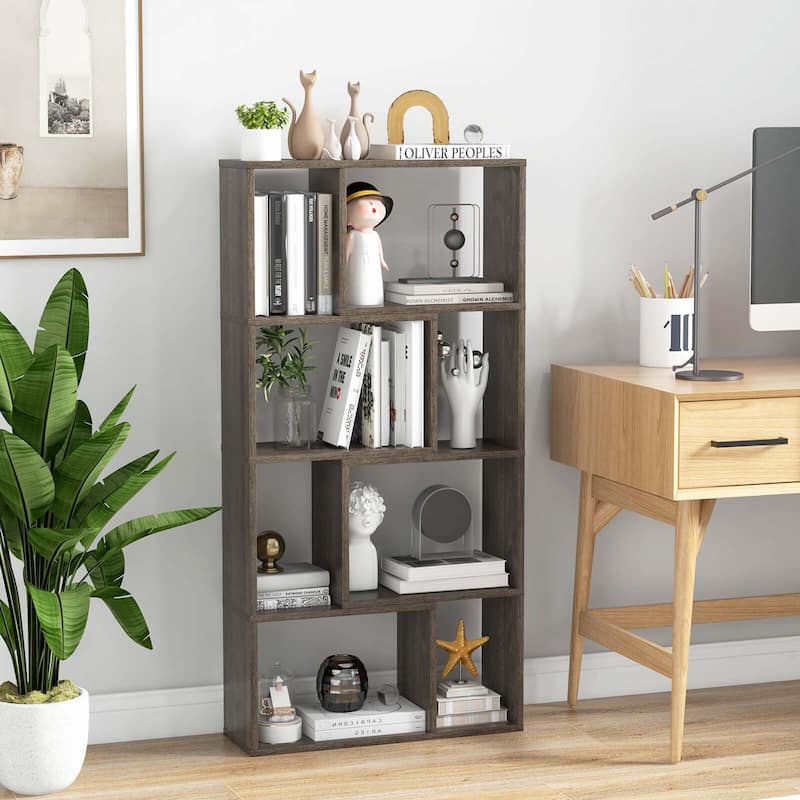 Costway 48" Geometric Bookshelf Open-back Bookcase with 8 Cubes 2 - See Details