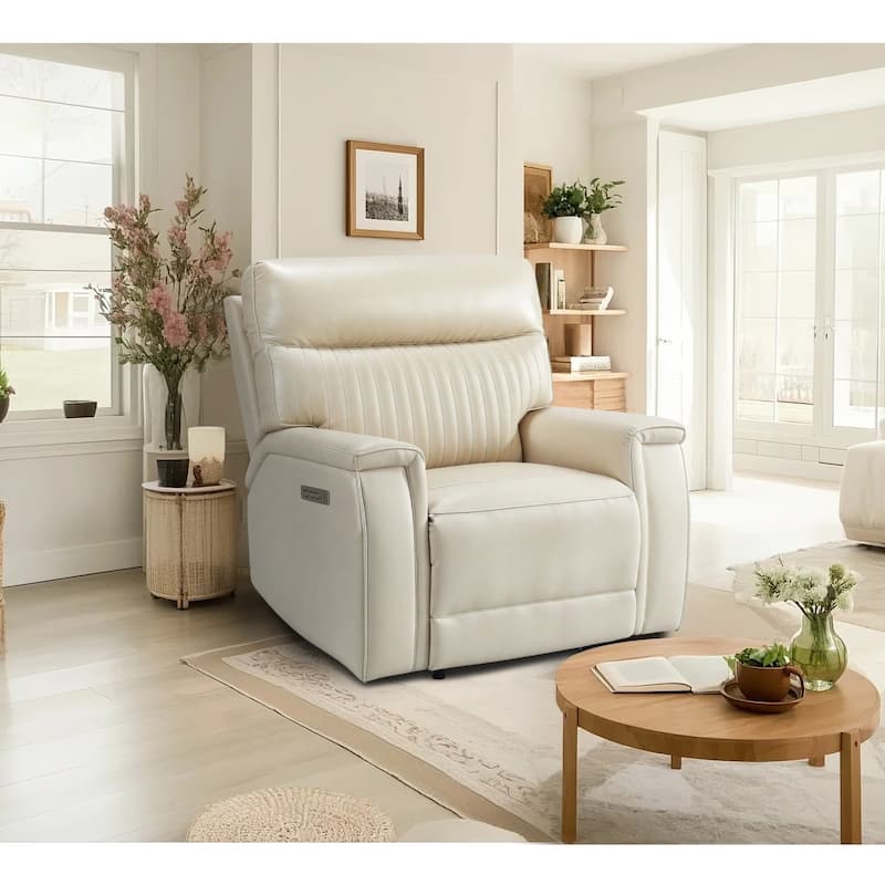 Leather Zero Gravity Power Recliner with Power Headrest and Power Lumbar,USB&USB-C Port
