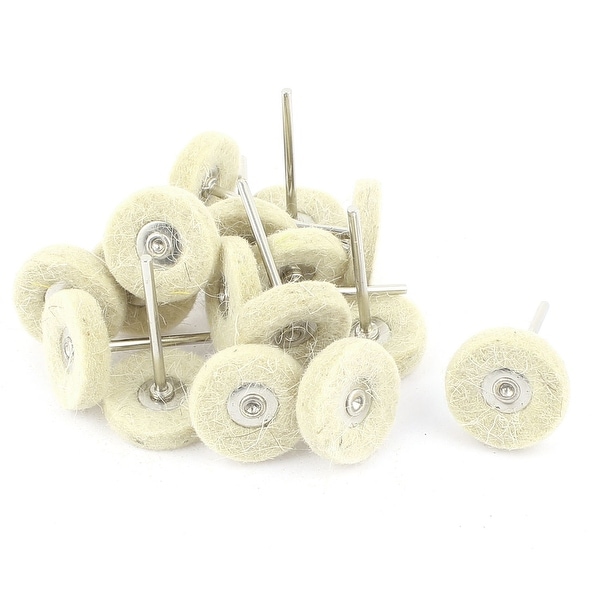 Unique Bargains 16 Pieces 1" Dia Electric Drill Felt Polishing Buffing Buffer Polish Wheel Beige