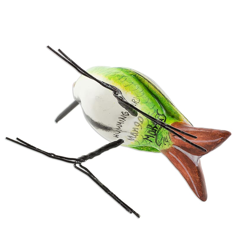 Novica Handmade Mango Hummingbird Ceramic Figurine