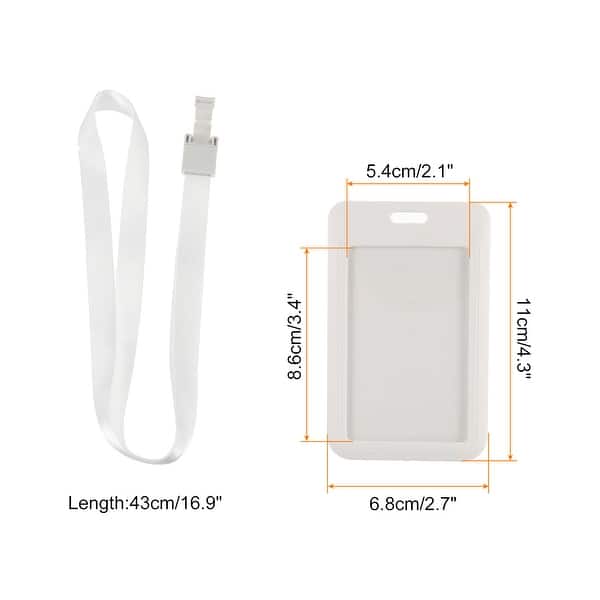 ID Badge Holders, 4.3x2.7 Inch Vertical Name Tags ABS Slide Cover 4Pcs