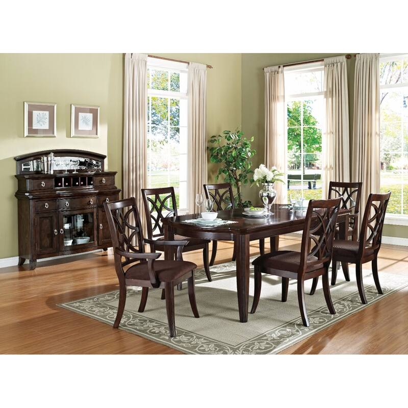 Elegant Dining Table, Dark Walnut Brown