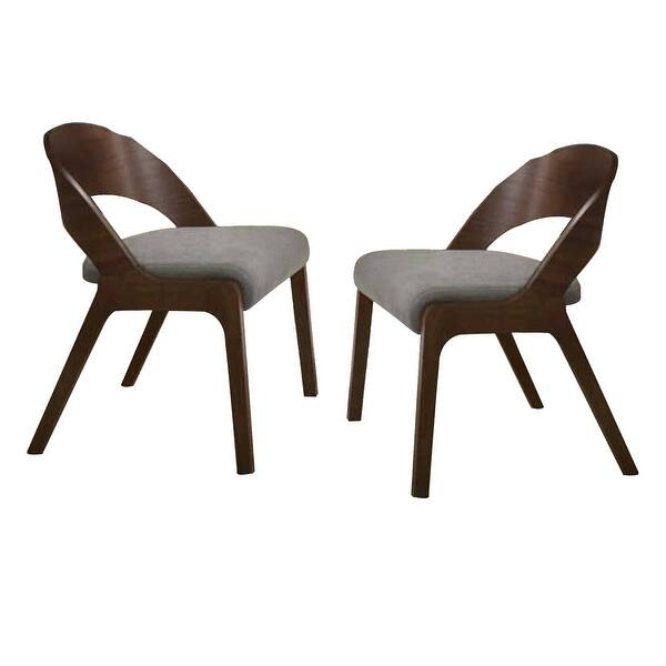 Shop Wooden Dining Chair With Open Curved Back Design Seat Of 2 Walnut Brown On Sale Overstock 31813253