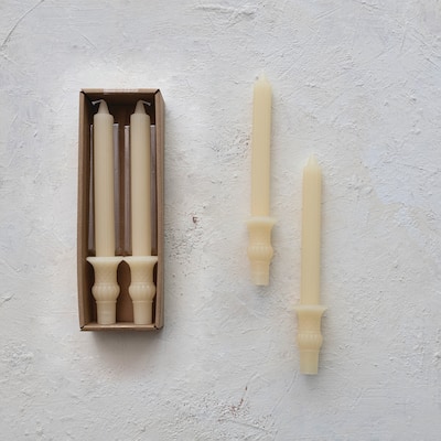 Unscented Taper Candles, Set of 2 - 1.5"L x 2.0"W x 10.0"H