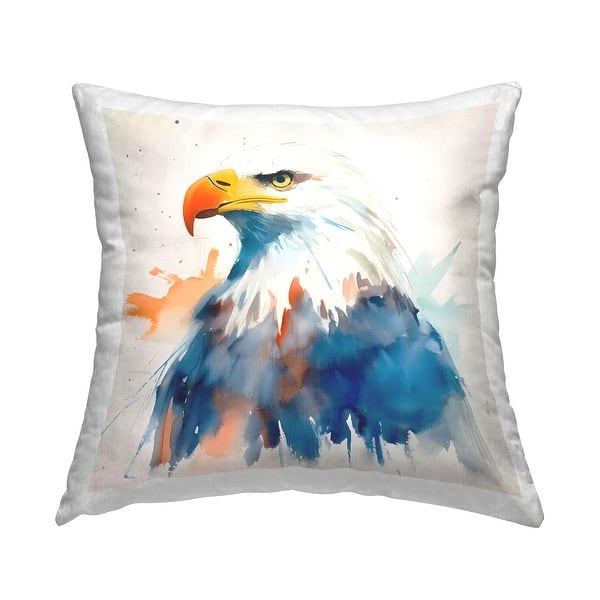 slide 2 of 5, Stupell Bald Eagle Modern Splash Decorative Printed Throw Pillow Design by Walker Noble Polyester - 18 x 18 - Indoor/Outdoor - Single - Off-White
