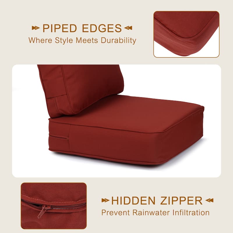 Aoodor 24x25x6 Inch Sunbrella Outdoor Patio Chair Cushions Set with Individual Pocket Springs for Patio Chair, Sofa, and Couch