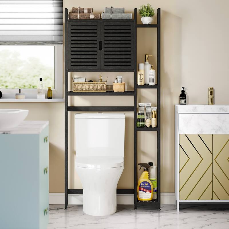 Bathroom Over-the-Toilet Storage Bamboo Over-the-Toilet Cabinet with Shelf