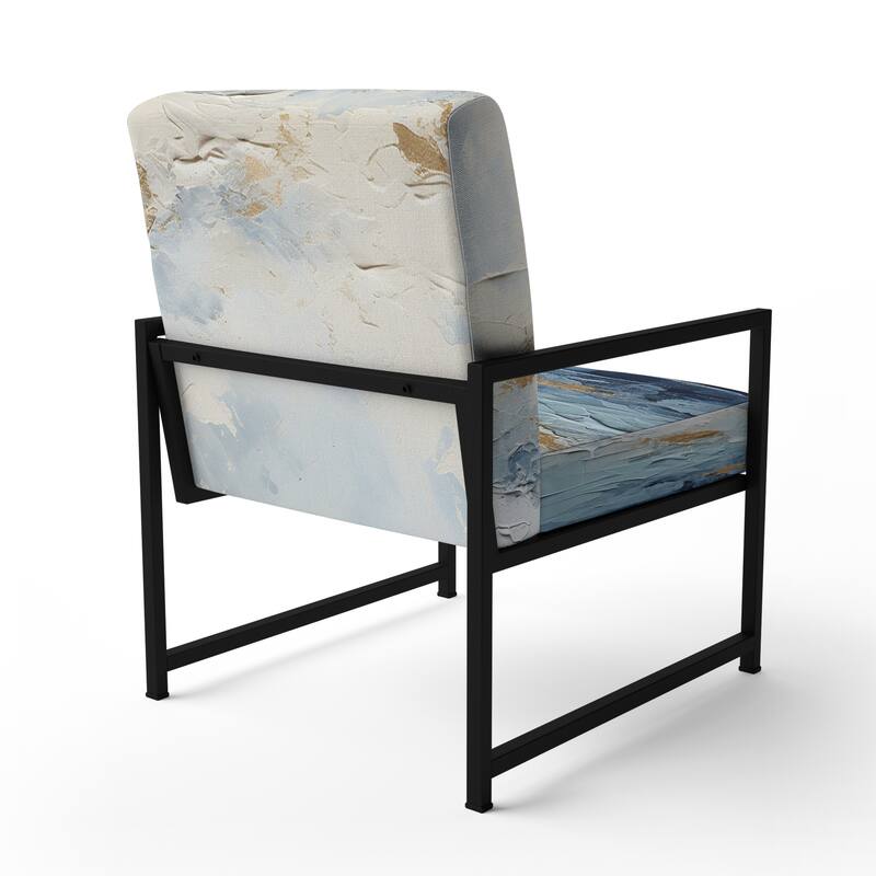 Designart "Beach Scandinavian Solitude III" Upholstered Abstract Accent Chair and Nautical & Coastal Arm Chair - Multiple Color