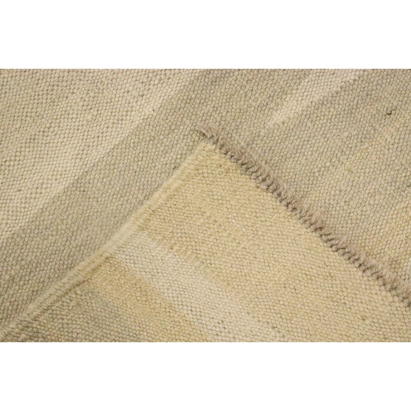 Hand Woven Oriental 100% Wool Carpet Southwestern Modern Beige & Ivories Kilim Area Rug - 5' 0'' X 2' 11''
