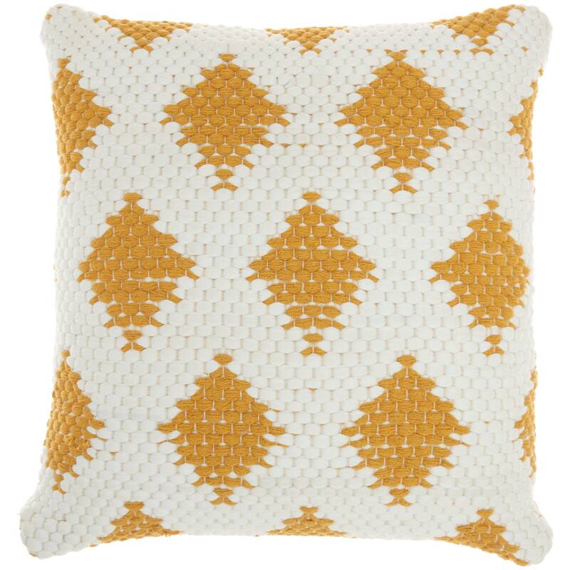 Mina Victory Life Styles Textured Geometric Woven Diamonds Throw Pillow 20" x 20"