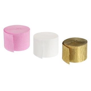 Crepe Paper Streamers 3 Rolls 72ft in 3 Colors for Party Decorations - Gold  Tone, White, Pastel Pink - Bed Bath & Beyond - 37098994