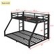 preview thumbnail 3 of 9, Twin XL over Queen Size Metal Bunk Bed with Space-Saving Design and Ladder for Teens