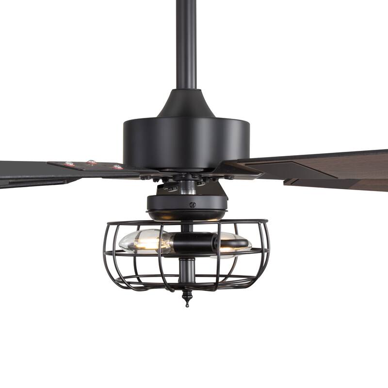 48-inch Reversible Wooden 5-Blades Ceiling Fan with Remote Light