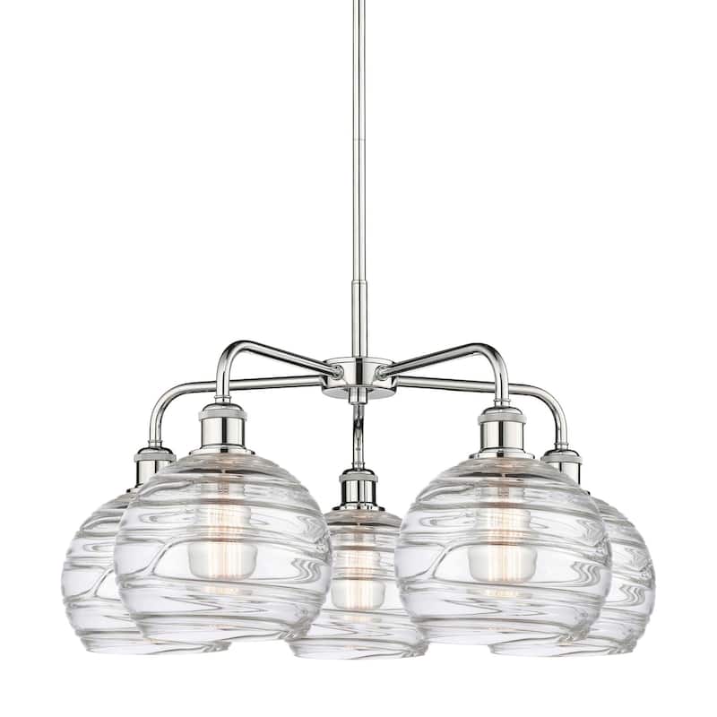 Innovations Lighting 516-5CR-16-26 Athens Deco Swirl Chandelier Athens - Polished Chrome / Clear Deco Swirl