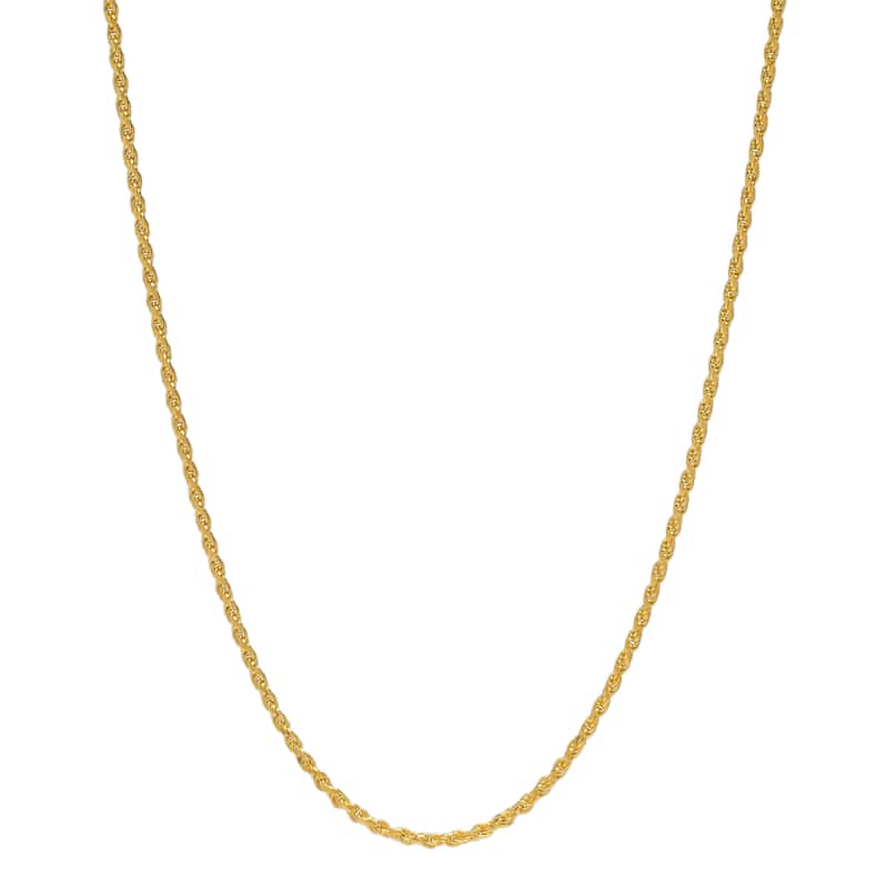 Victoria Townsend Gold over Sterling Silver 1.2mm Diamond Cut ROPE Necklace - 30 Inch