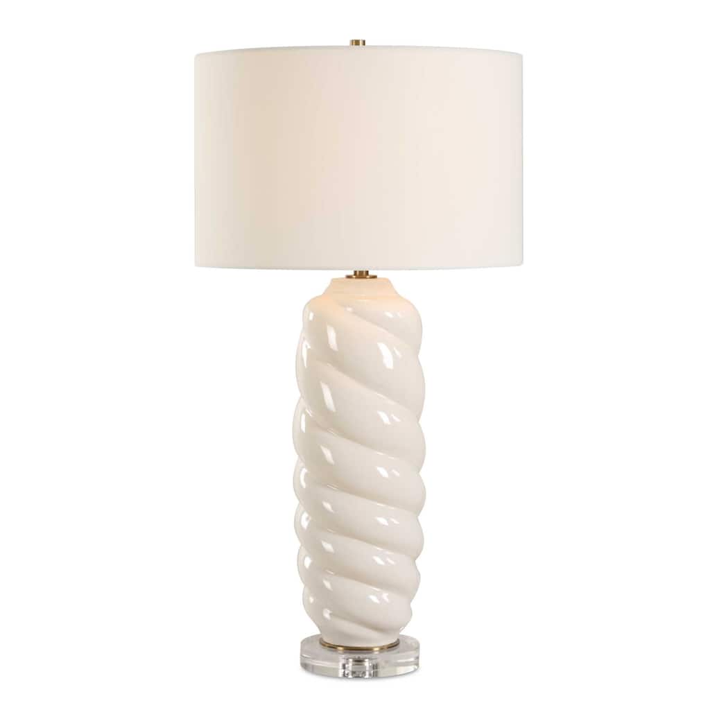 Uttermost Anneli White Swirl Table Lamp - N/A