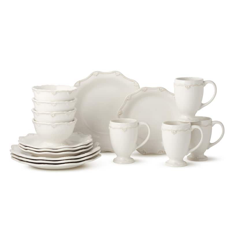 Certified International Heritage Scroll 16 Piece Dinnerware Set,Service for 4
