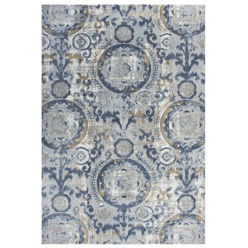 Alora Decor Lavish Circles Transitional Rug - 2'7"x8' - Blue
