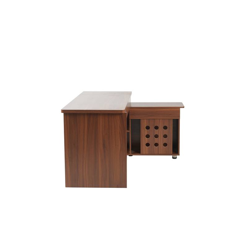 55.1''L, Home Office L-Shaped Versatile Desk Height Adjustable Extendable Desk with Storage Drawers and Cabinet