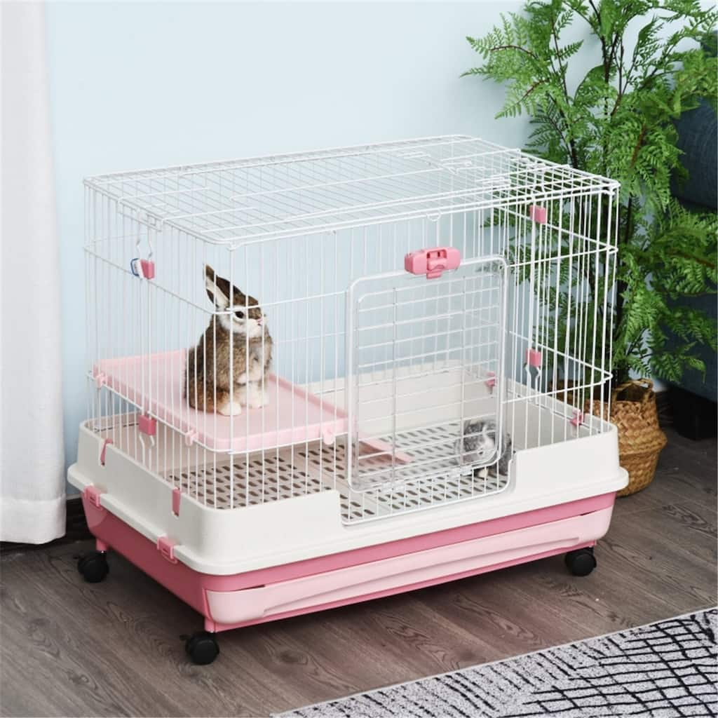 Pink Hamster Small Pet Cages Platform and Ramp are Including - 32"L x 20.75"W x 26"H