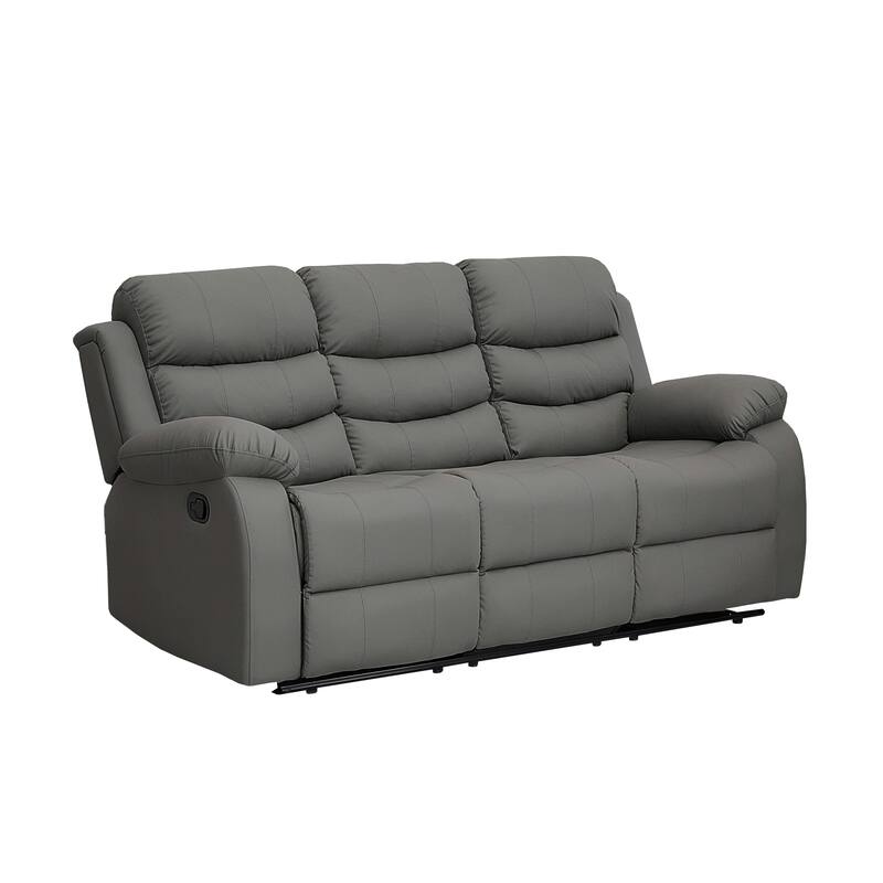 Selena Vinyl 3-Position Comfort Reclining Sofa - Grey
