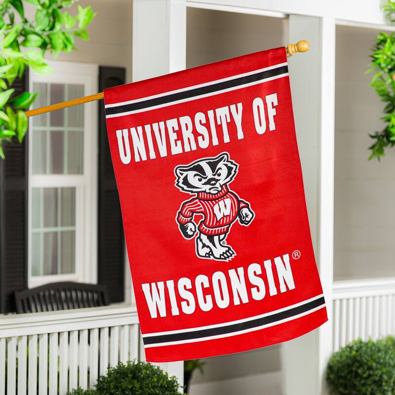 Embossed Suede Flag, Garden Size, University of Wisconsin-Madison