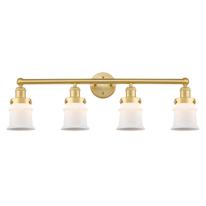 Innovations Lighting Canton - 4 Light 32" Bath Vanity Light - Satin Gold/Matte White