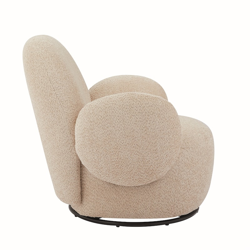 Fabric Swivel Accent Chair With Metal Legs