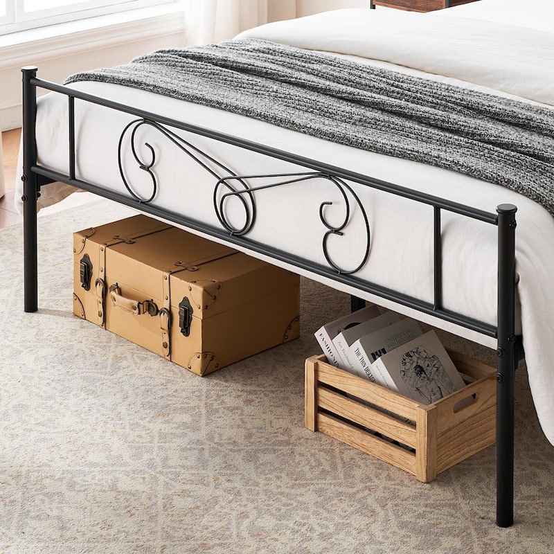 Bed Frame Platform with Headboard and Footboard - Queen