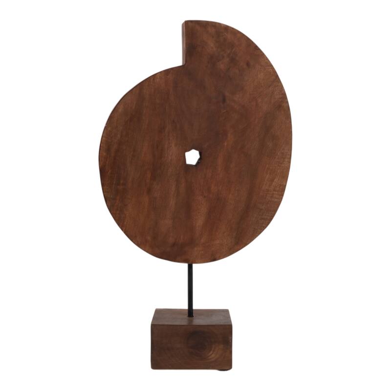 Wood Iron Sculpture Abstract Spiral Design Coastal Decor - 20" Brown - 11.5" x 5" x 20"