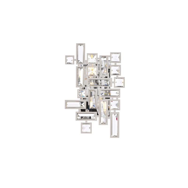 Picasso 2-Light 12 in. Chrome Wall Sconce with Royal Cut Crystals - chrome (royal cut crystals) - chrome (royal cut crystals)