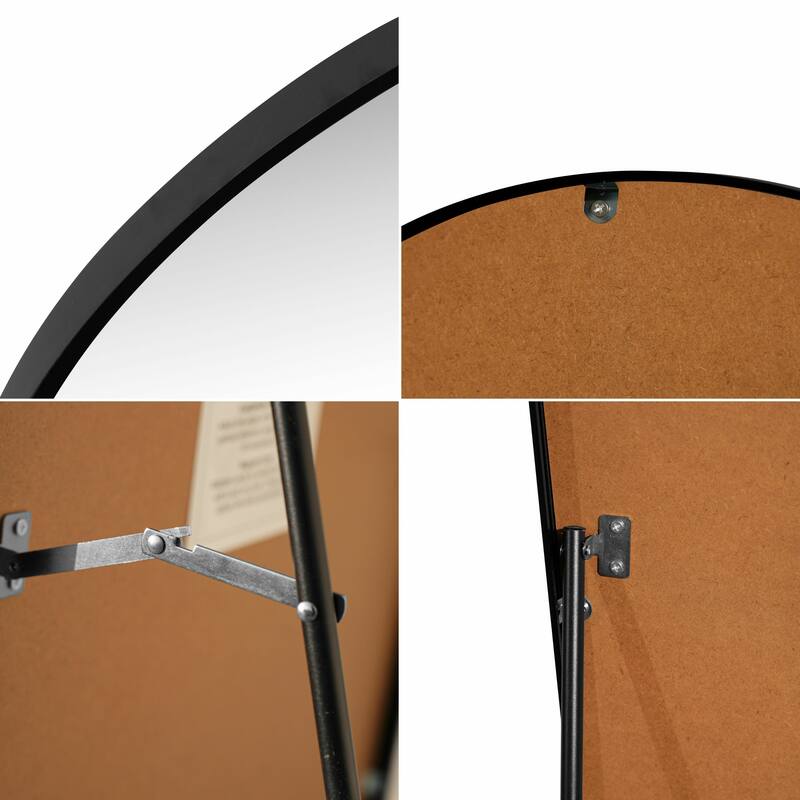 16 in. W x 59 in. H Large Arched Metal Framed Floor Full-Length Mirror - 59 H x 16 W x 1.08 D