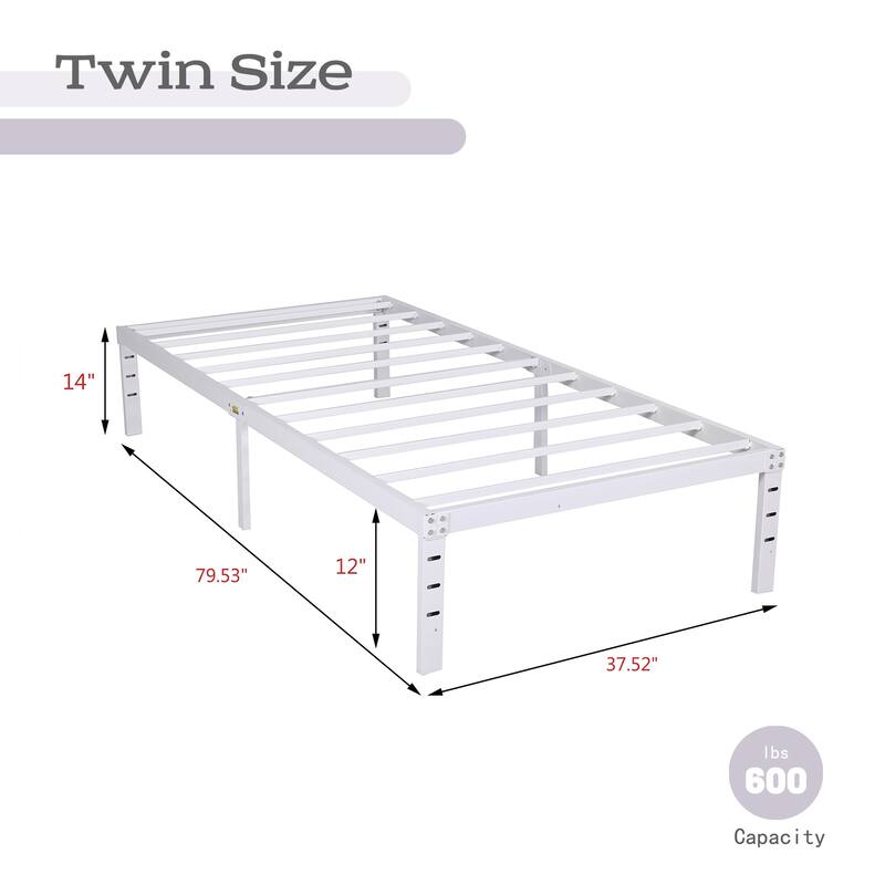 NNV 14" 3500 lbs Heavy Duty Bed Frame, Duty Steel Slat Metal Bed Frame