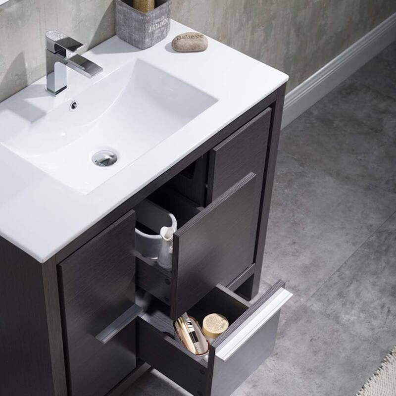 Blossom 36-Inch Bathroom Vanity with Ceramic Sink and Mirror