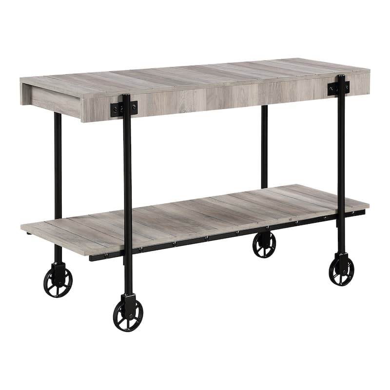 Hyssop Farmhouse 47-inch Metal 1-Shelf Console Table by Furniture of America