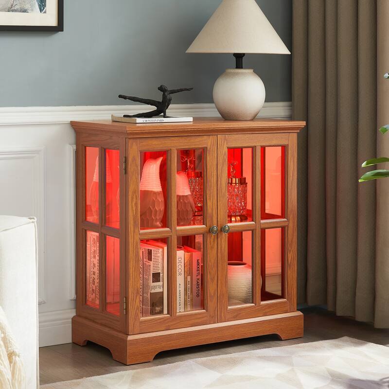 LED Curio Display Cabinet with Adjustable Shelves