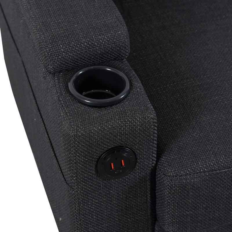 L Shaped Sectional Couches with Storage Ottoman, 3 Seater Upholstered Sofa with USB Port, Cup Holder Modern Sofas for Apartment