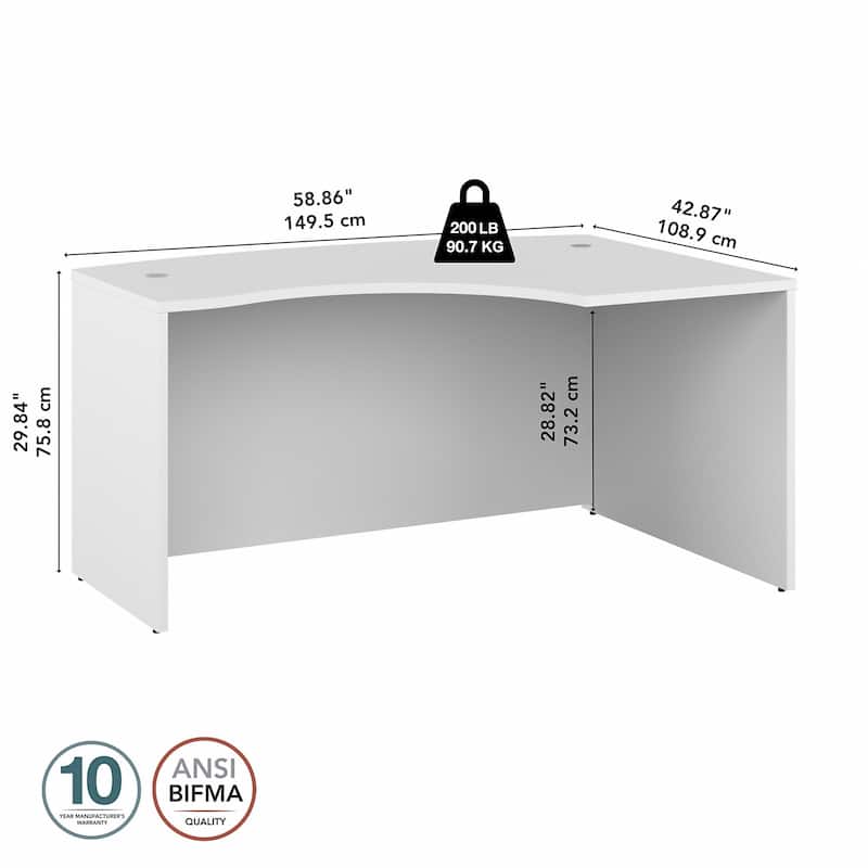 Studio C 60W Right Handed L-Bow Desk Shell by Bush Business Furniture