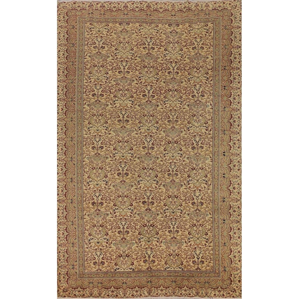 Anatolian Turkish Vintage Rug Hand-Knotted Living Room Wool Carpet - 6'6" X 9'9"