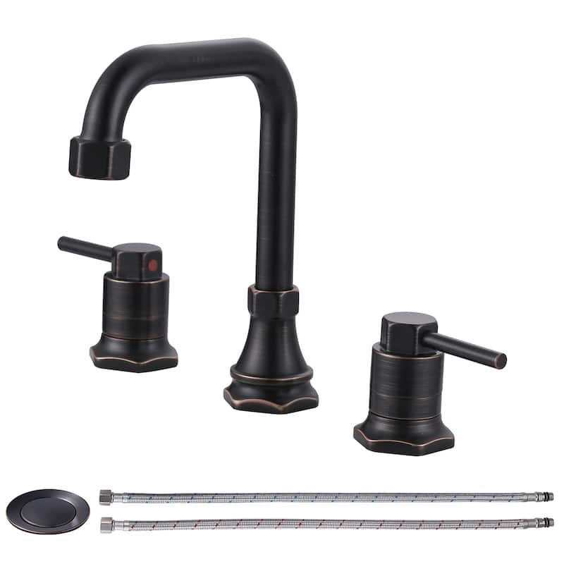WOWOW Modern-Style Bathroom Faucet with Pop-Up Drain - Oil Rubbed Bronze