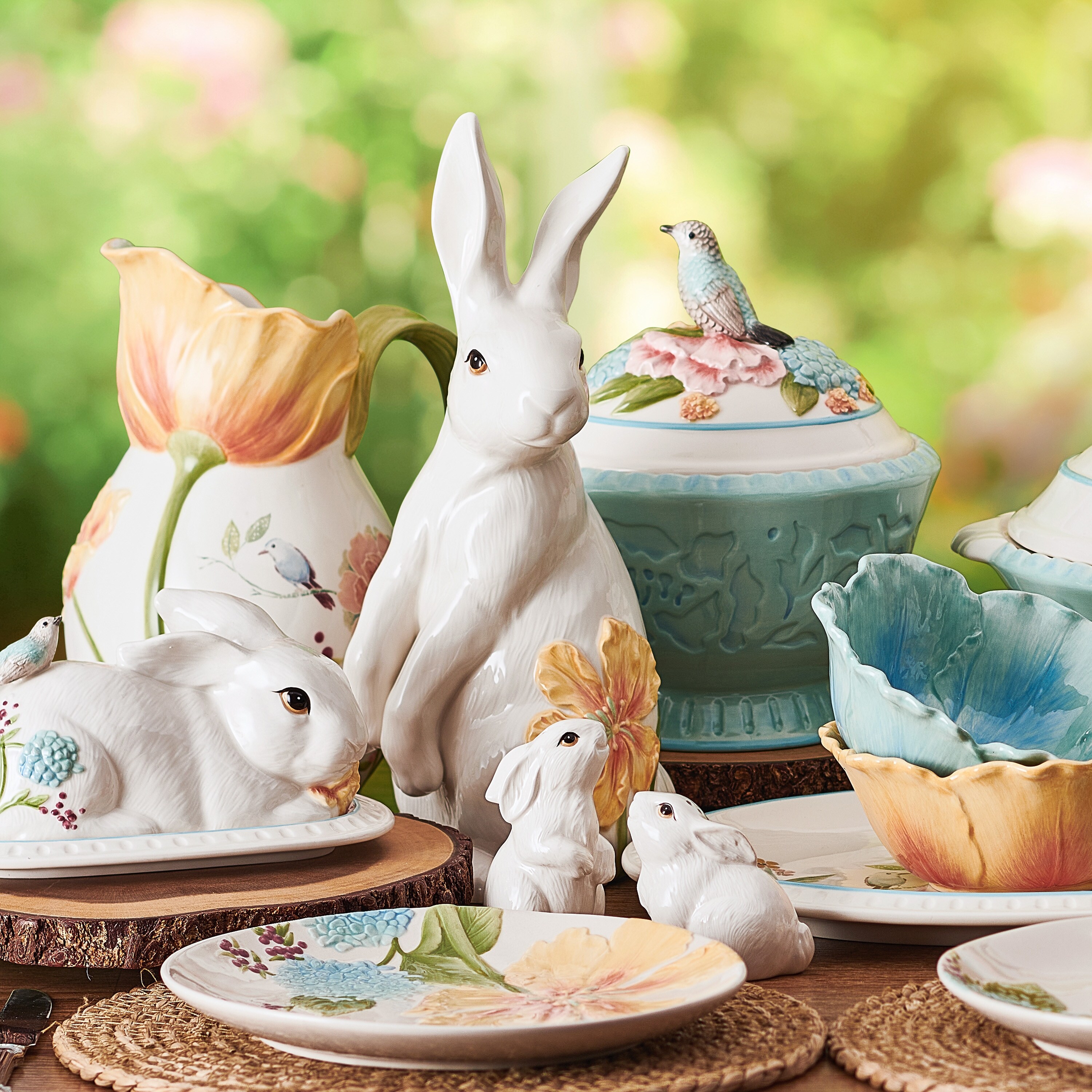 floral ceramic plates