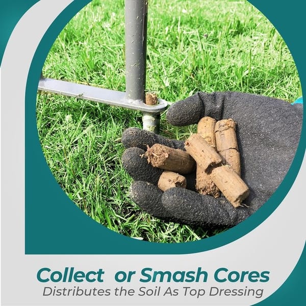 lawn aerator core tines in compacted soil