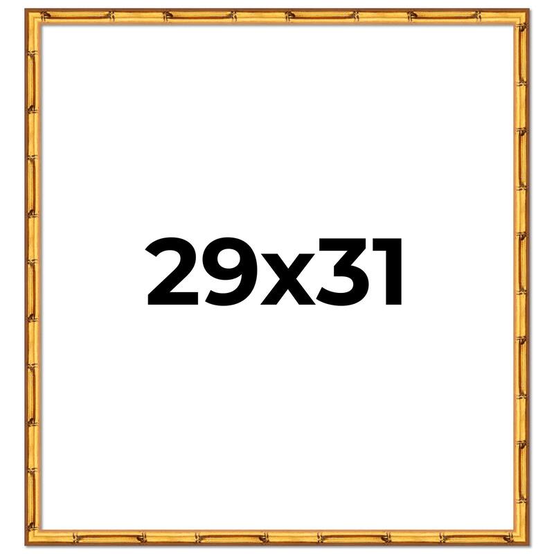 29x31 Frame Gold Bamboo Picture Frame Modern Photo Frame Includes UV Acrylic Shatter Guard Front Acid Free Foam Backing Board